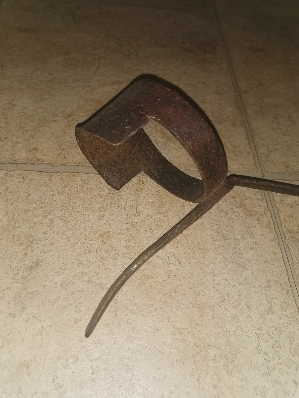 18th Century Wrought Iron Hearth Tool Forged Primitive Fireplace